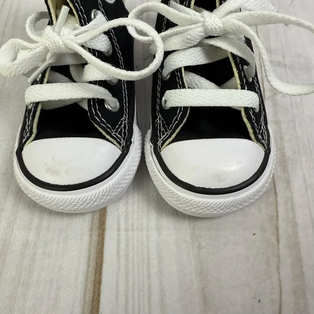 Converse Chuck Taylor All Star High Top Toddler Shoes Black White Size 4